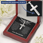 To Our Son - We Closed Our Eyes - Personalized Cross Necklace