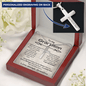 To My Grandson - I Want You To Believe - Personalized Cross Necklace