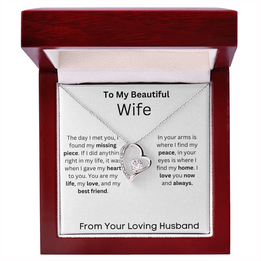 To My Beautiful Wife - The Day I Met You - Forever Love Necklace