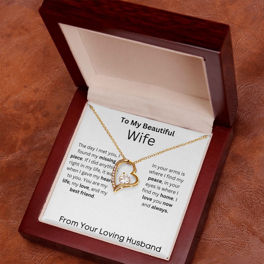 To My Beautiful Wife - The Day I Met You - Forever Love Necklace