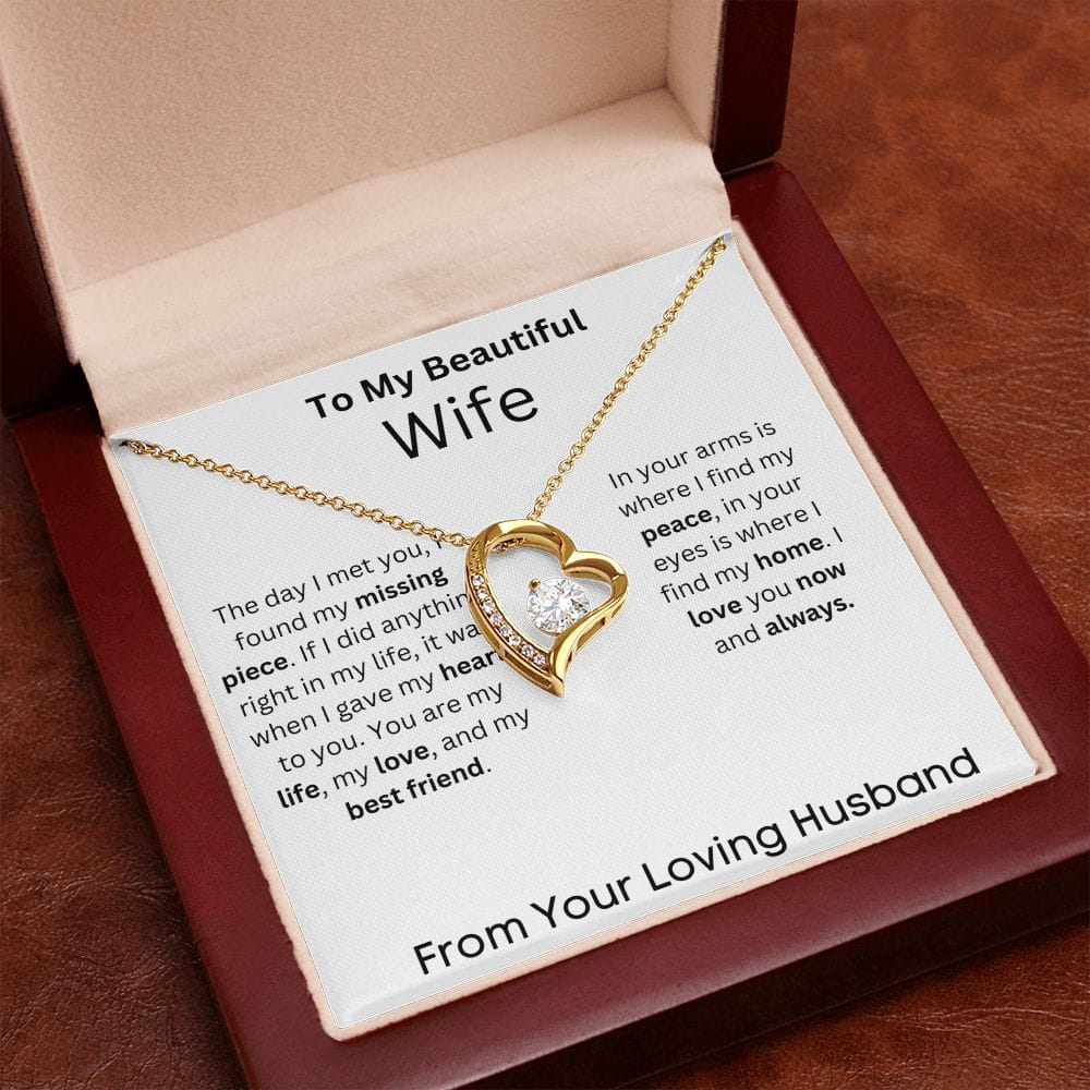 To My Beautiful Wife - The Day I Met You - Forever Love Necklace