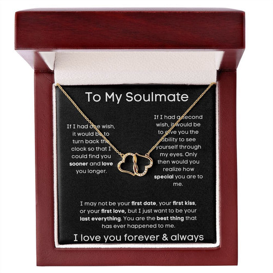 To My Soulmate - I Love You Forever - Everlasting Love 10K Solid Gold Necklace