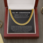 To My Grandson - Feel My Love - Cuban Link Chain Necklace