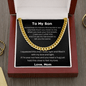 To My Son - Sometimes It's Hard - Cuban Link Chain Necklace