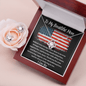To My Beautiful Mom - Behind Every Soldier - Love Knot Necklace And Earring Set