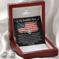 To My Beautiful Mom - Behind Every Soldier - Love Knot Necklace And Earring Set