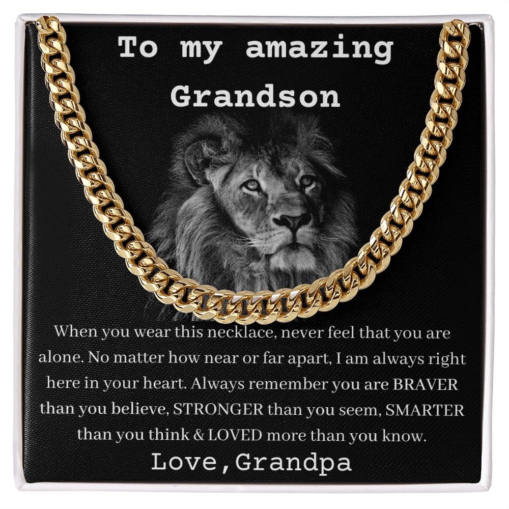 To My Amazing Grandson From Grandpa - Cuban Chain Link