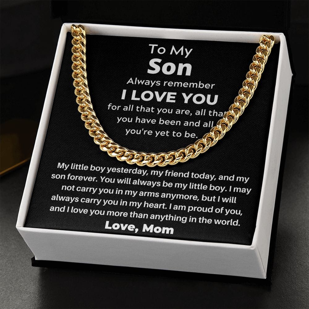 To My Son - My Little Boy Yesterday - Cuban Chain Necklace