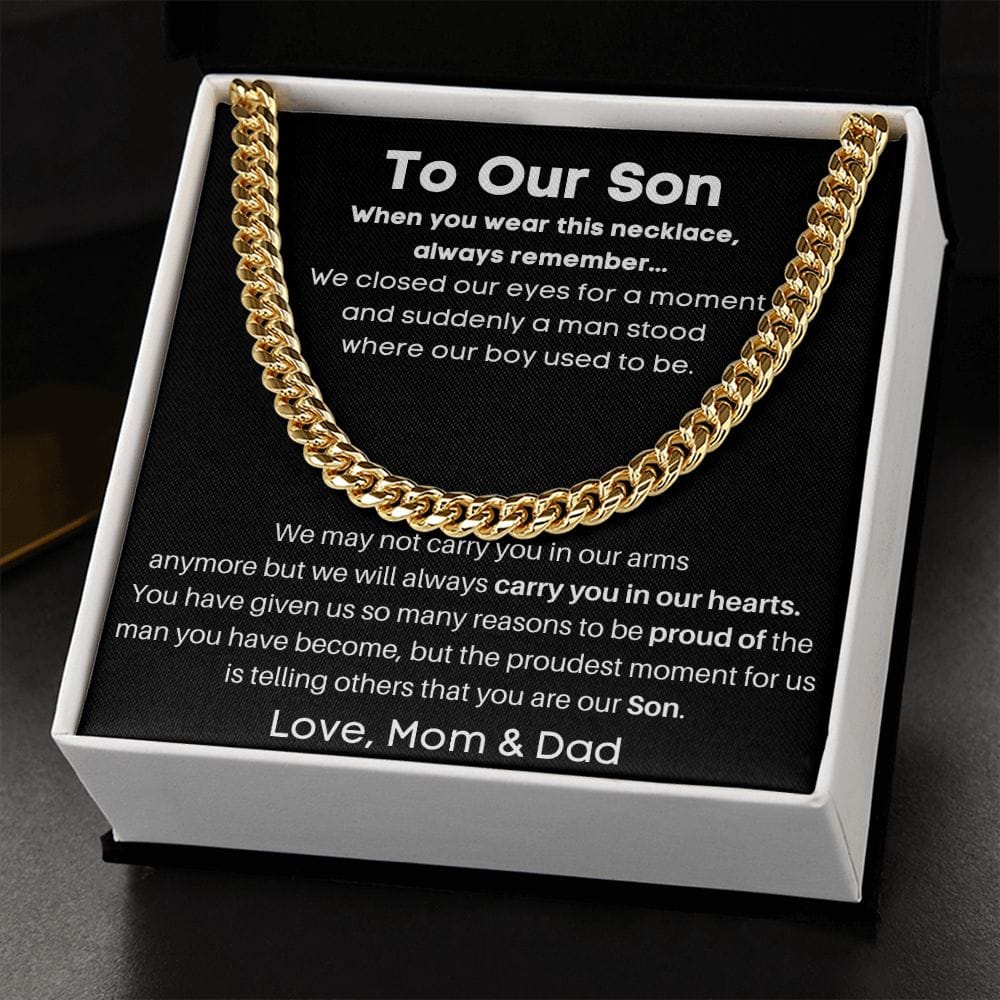 To Our Son - When You Wear This Necklace - Cuban Link Chain