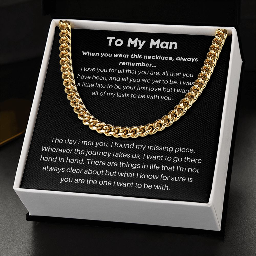 To My Man - When You Wear This Necklace - Cuban Chain Necklace