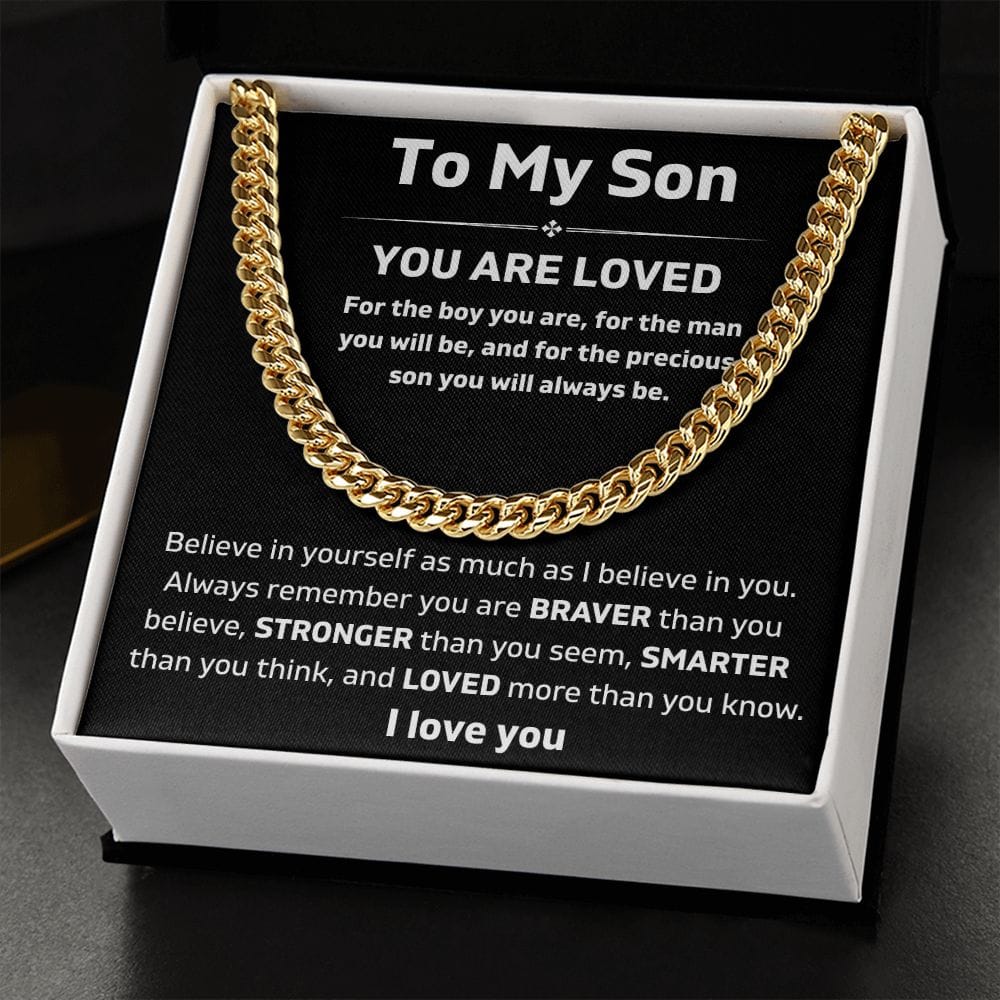 To My Son - I Love You - Cuban Chain Link