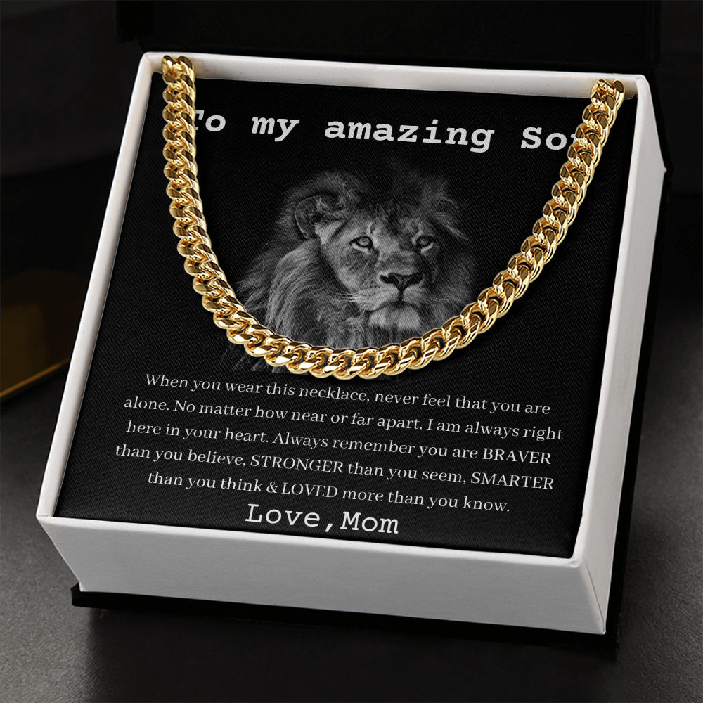 [Almost Sold Out] To My Amazing Son - Love Mom - Cuban Link Chain