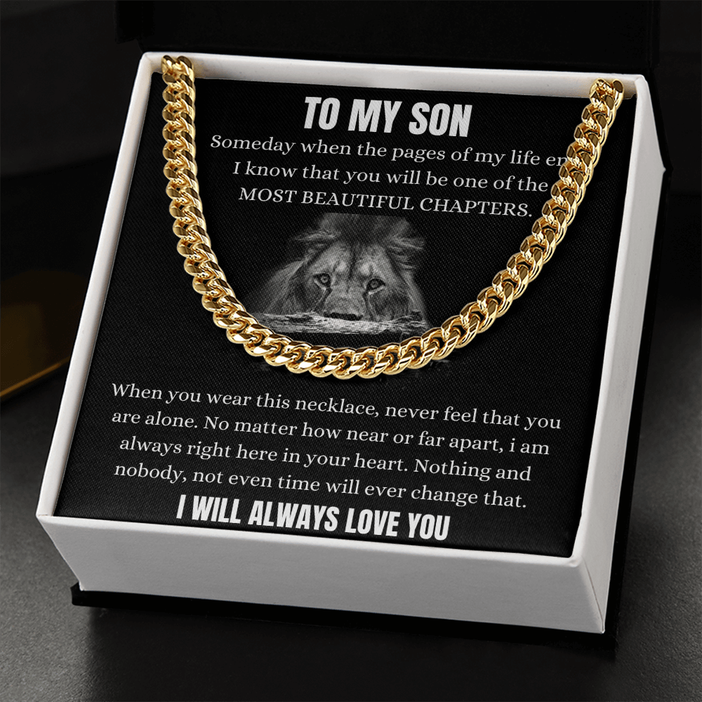 To My Son - Someday When The Pages Of My Life - Cuban Link Chain
