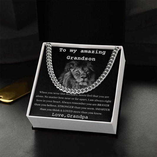 To My Amazing Grandson From Grandpa - Cuban Chain Link