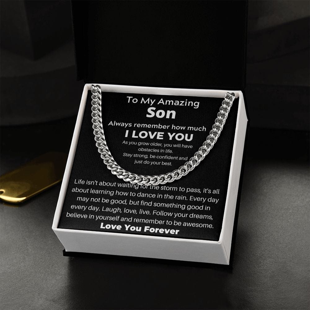 To My Amazing Son - Follow Your Dreams - Cuban Link Chain
