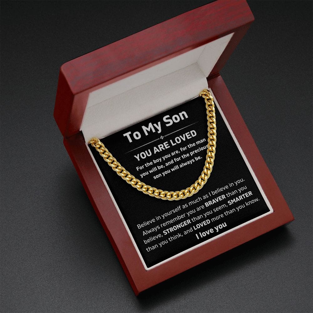 To My Son - I Love You - Cuban Chain Link