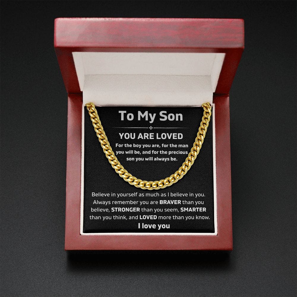 To My Son - I Love You - Cuban Chain Link
