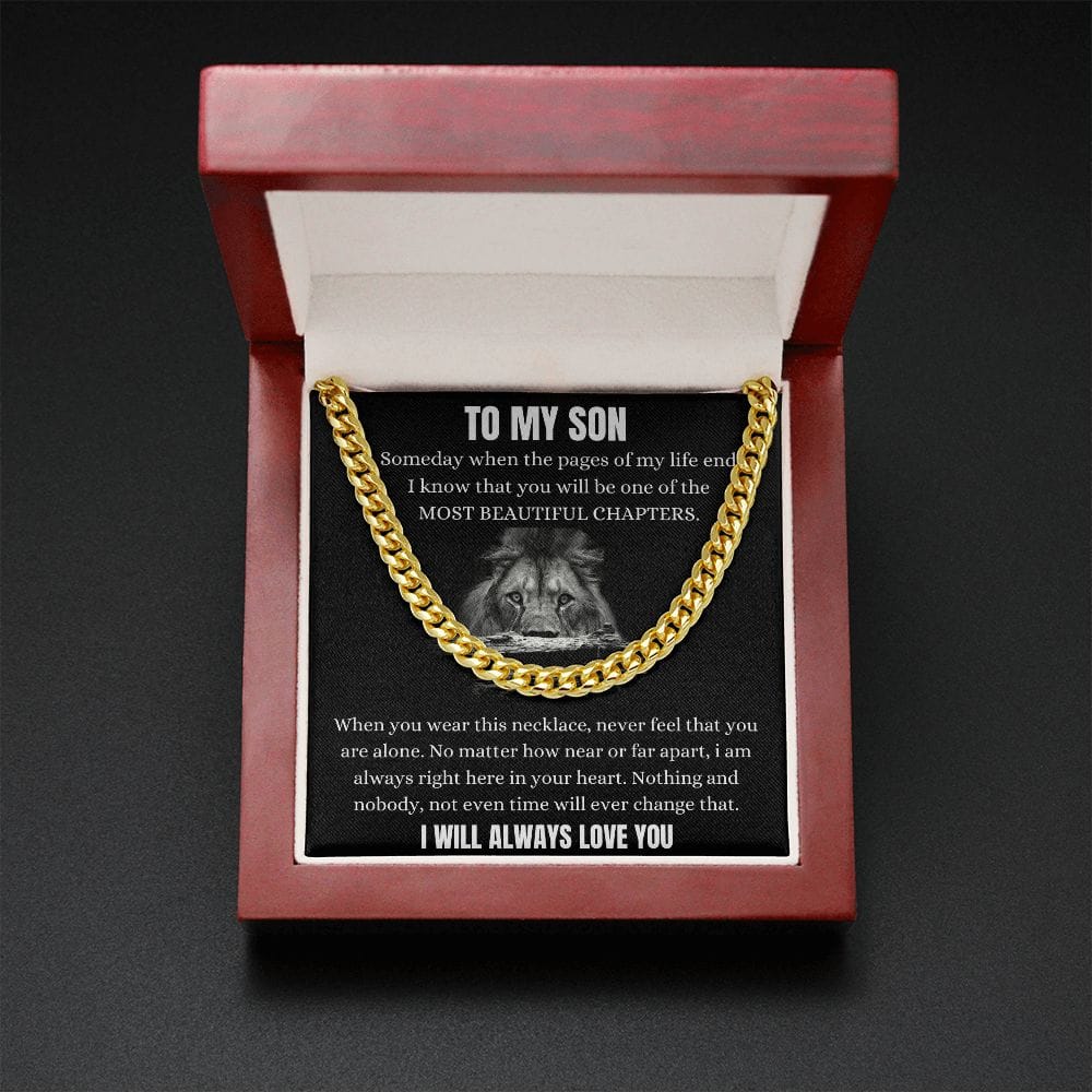 To My Son - Someday When The Pages Of My Life - Cuban Link Chain