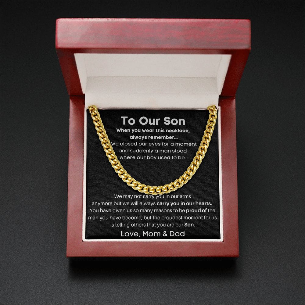 To Our Son - When You Wear This Necklace - Cuban Link Chain
