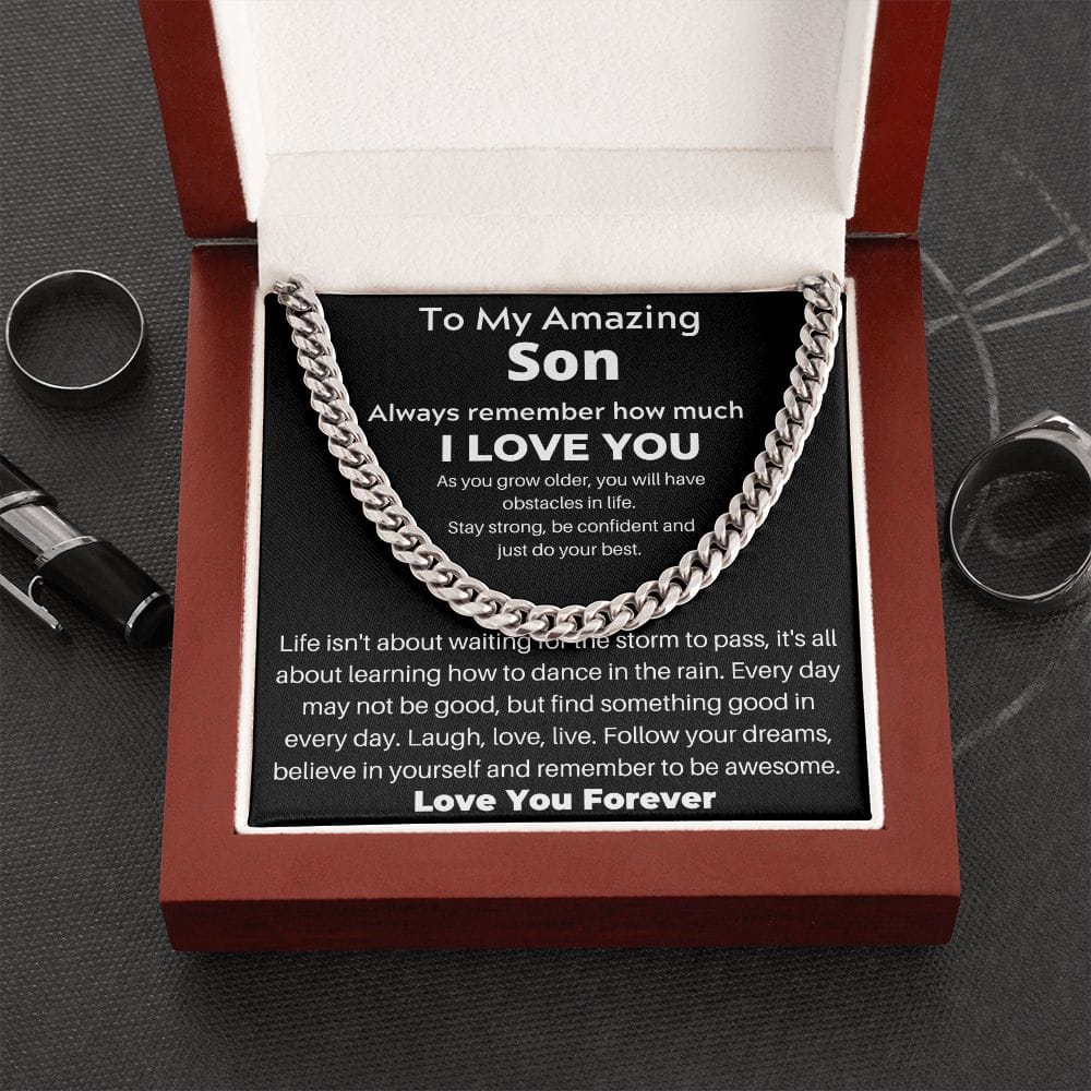 To My Amazing Son - Follow Your Dreams - Cuban Link Chain