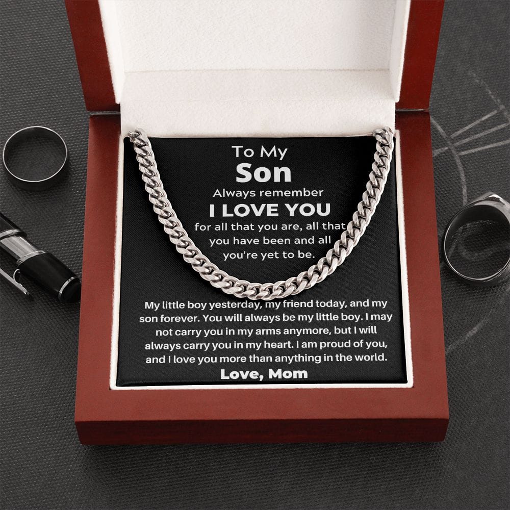 To My Son - My Little Boy Yesterday - Cuban Chain Necklace