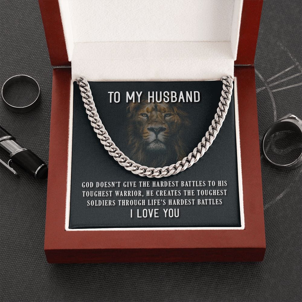 To My Husband - God Doesn't - Cuban Link Chain Necklace