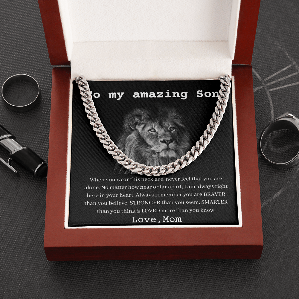 [Almost Sold Out] To My Amazing Son - Love Mom - Cuban Link Chain