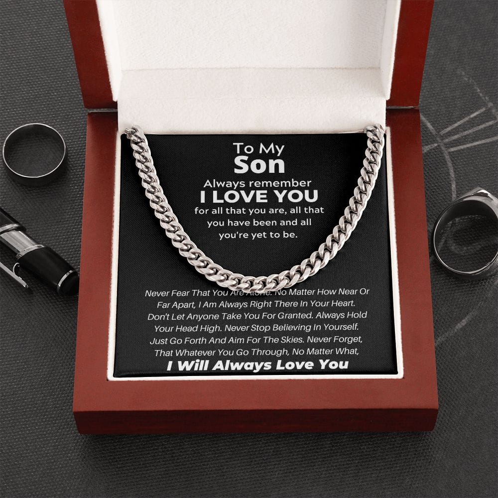 To My Son - Always Remember I Love You - Cuban Link Necklace
