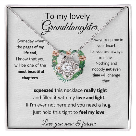 To My Lovely Granddaughter - Someday When The Pages - Love Knot Necklace