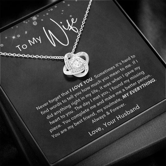 To My Wife - Never Forget - Love Knot Necklace