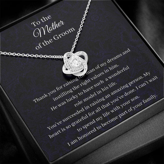 To The Mother Of The Groom - Thank You For Raising - Love Knot Necklace