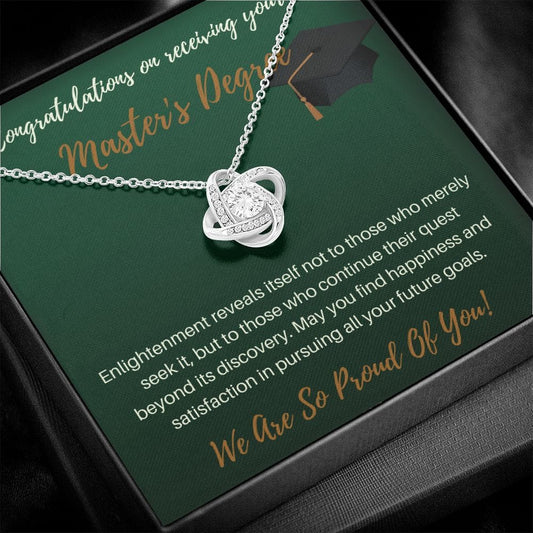 Congratulations On Receiving Your Master's Degree - Love Knot Necklace