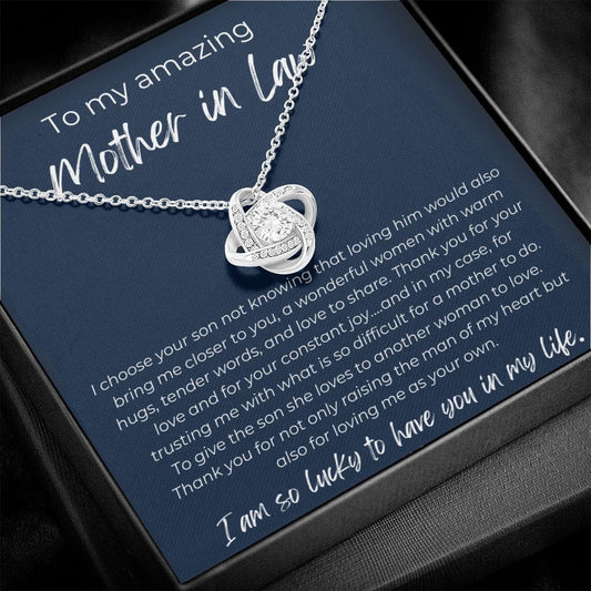 To My Amazing Mother In Law - I Choose Your Son - Love Knot Necklace