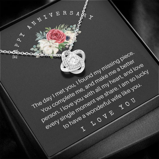 Happy Anniversary - The Day I Met You - Love Knot Necklace