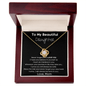 To My Beautiful Daughter - Never Forget - Love Knot Necklace