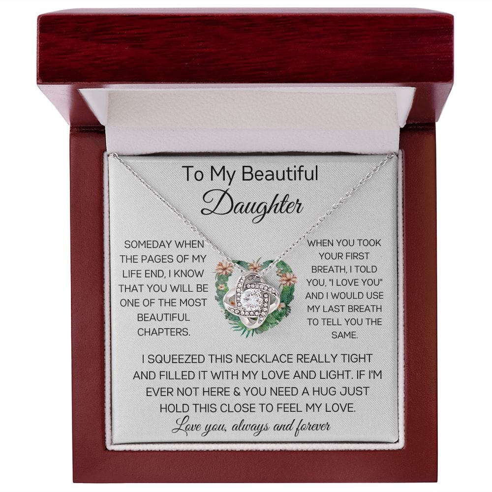 To My Beautiful Daughter - Someday - Love Knot Necklace