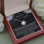 To My Beautiful Wife - Happy First Anniversary - Love Knot Necklace