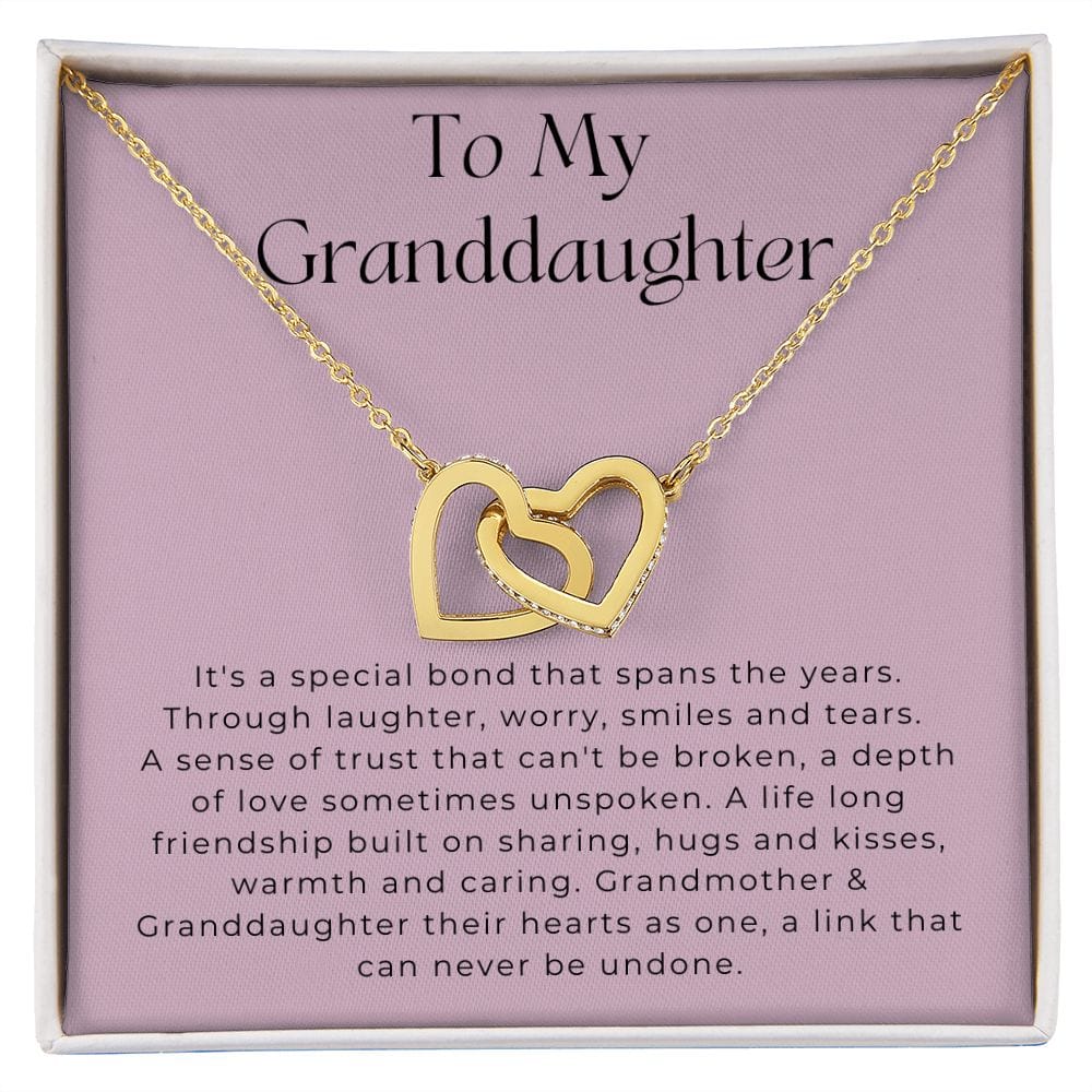 To My Granddaughter - It's A Special Bond - Interlocking Hearts Necklace