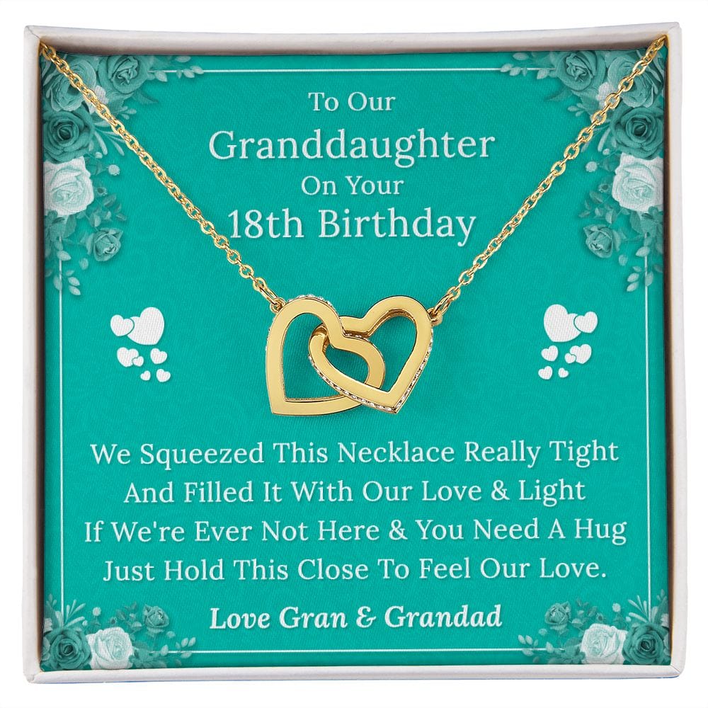 To Our Granddaughter On Your 18th Birthday - Interlocking Hearts Necklace