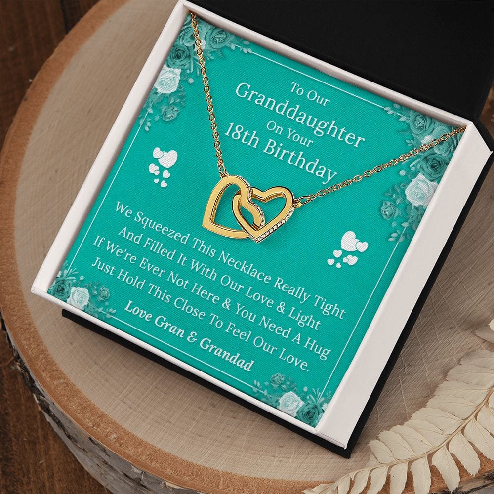 To Our Granddaughter On Your 18th Birthday - Interlocking Hearts Necklace