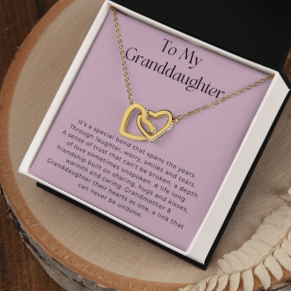 To My Granddaughter - It's A Special Bond - Interlocking Hearts Necklace