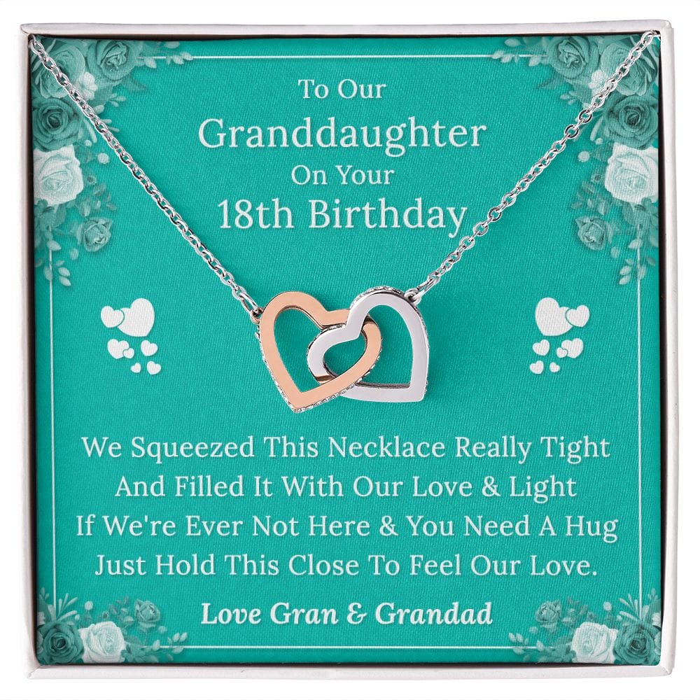 To Our Granddaughter On Your 18th Birthday - Interlocking Hearts Necklace