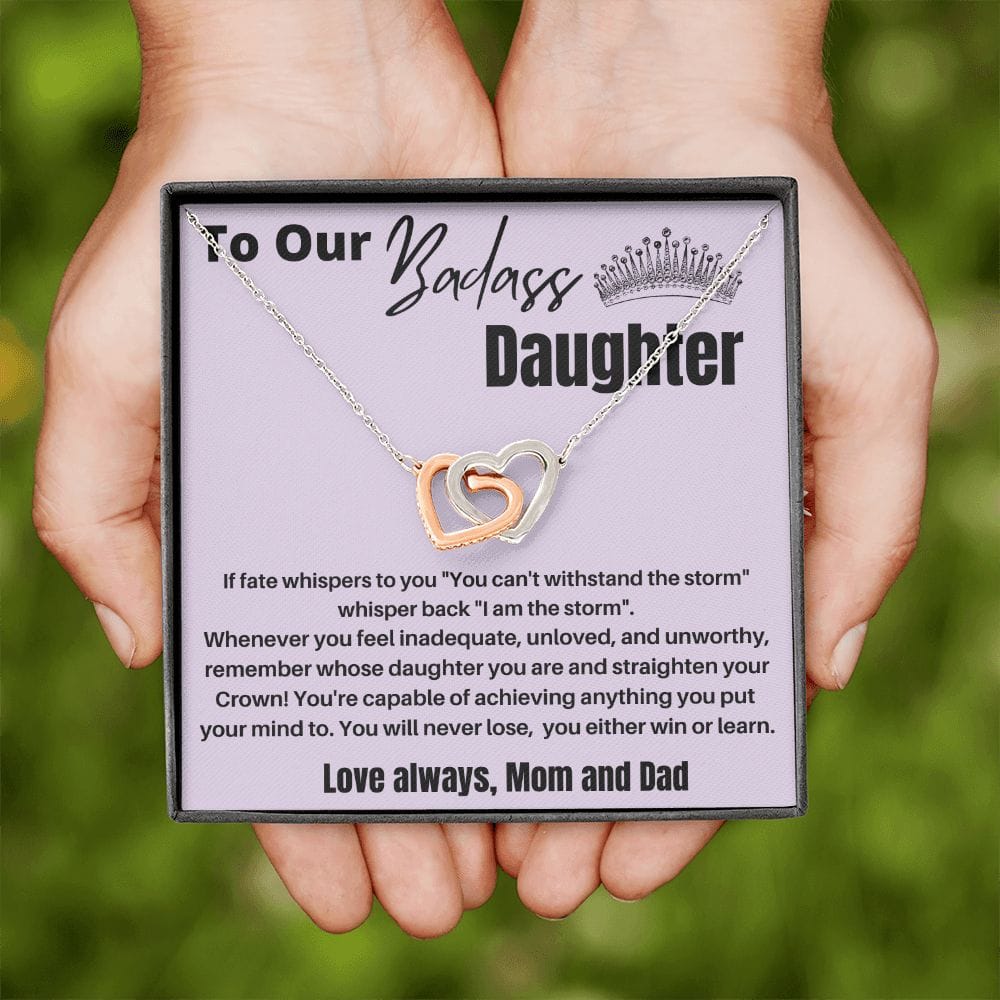 To Our Badass Daughter - If Fate - Interlocking Hearts Necklace