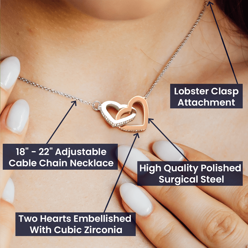 To My Navy Daughter - If There Is - Interlocking Hearts Necklace