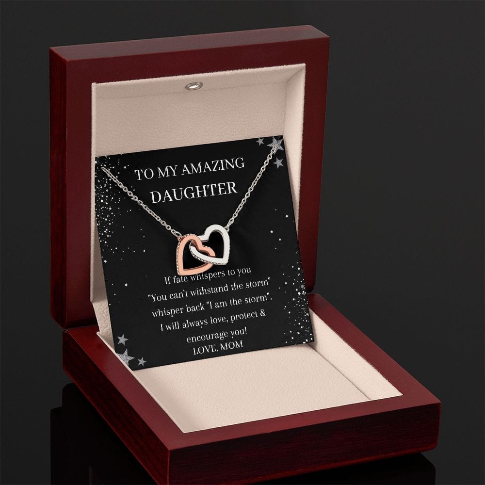 To My Amazing Daughter - If Fate Whispers To You - Interlocking Hearts Necklace