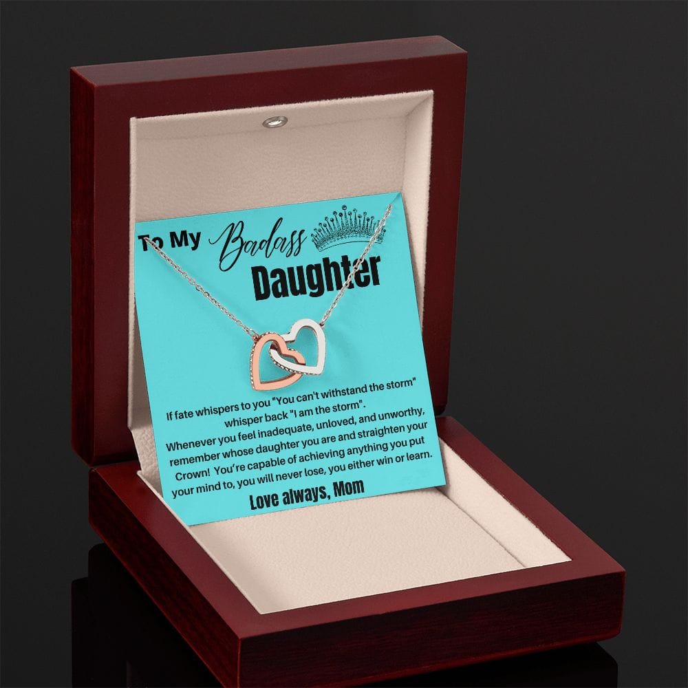 To My Badass Daughter - If Fate Whispers - Interlocking Hearts Necklace