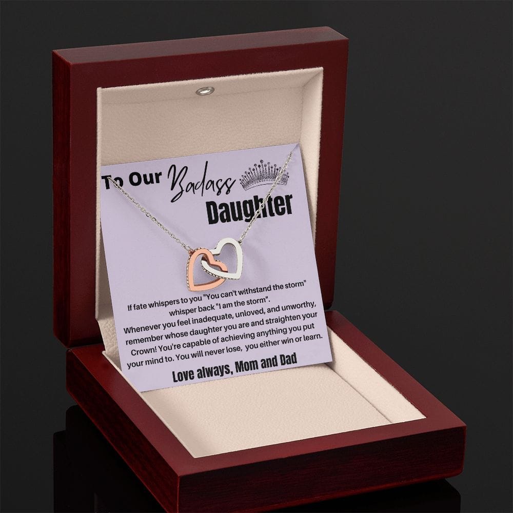 To Our Badass Daughter - If Fate - Interlocking Hearts Necklace
