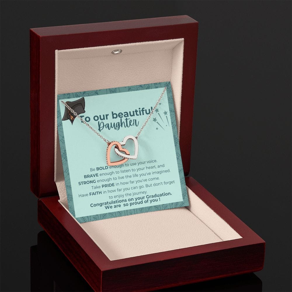 To Our Beautiful Daughter - Be Bold Enough - Interlocking Hearts Necklace