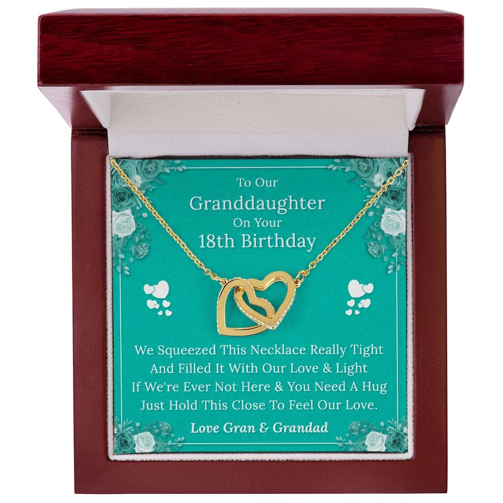 To Our Granddaughter On Your 18th Birthday - Interlocking Hearts Necklace