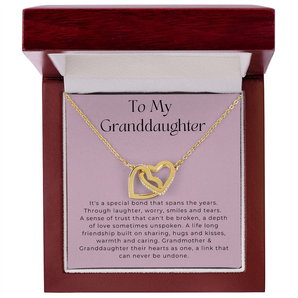 To My Granddaughter - It's A Special Bond - Interlocking Hearts Necklace
